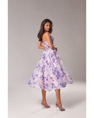 Milla Peony Tender Spaghetti Strap Midi Dress - Purple
