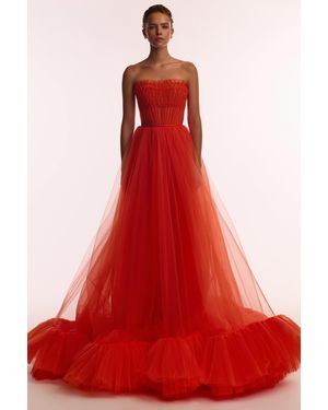 Milla Airy Tulle Maxi Dress - Red