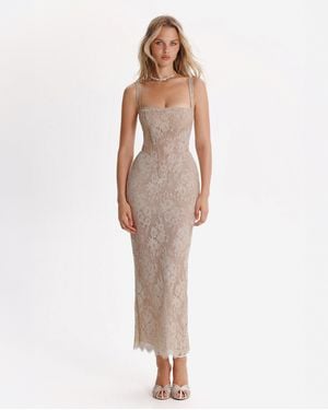 Milla Sequinned Maxi Dress - White