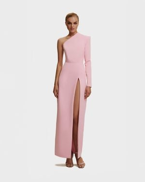 Milla Long-Sleeved Dress With Sharp Shoulder Cut - Pink