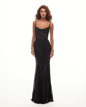knee length dresses for ladies Sophisticated off-the-shoulder misty rose maxi dress, Garden of Eden