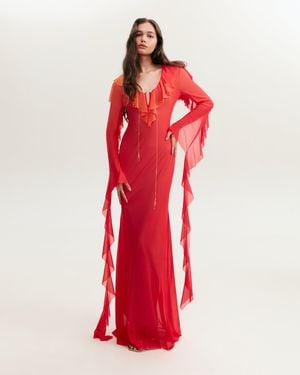 Milla Flowy Coral Maxi Dress, Xo Xo - Red