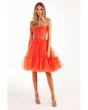 Milla Passion Strapless Tulle Mini Dress - Red
