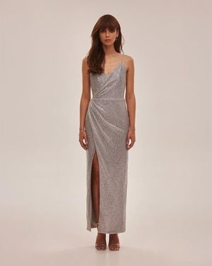 Milla Spaghetti Straps Sparkling Wrapped Maxi Dre - Purple
