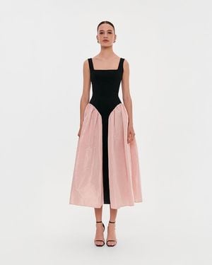 Milla Corset Dress On Straps With A Glossy Mi - Pink