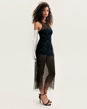 Milla Sensational Sheer Lace Maxi Dress, Xo Xo - Black