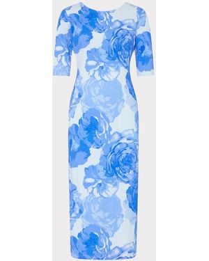 MILLY Abbygail Printed Jersey Dress - Blue