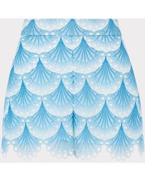 MILLY Bubble Wave Lace Shorts - Blue