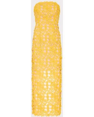 MILLY Kait Crochet Lace Dress - Metallic