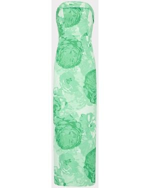 MILLY Ella Jacquard Maxi Dress - Green