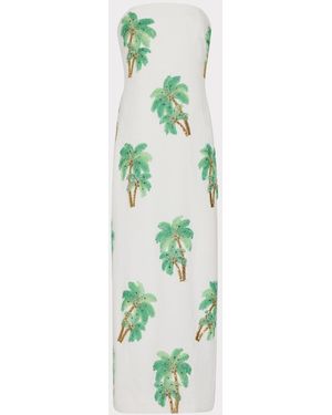 MILLY Clara Embroidered Maxi Dress - Green