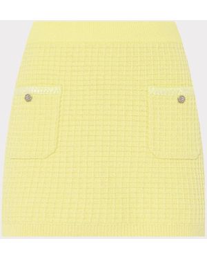 MILLY Saige Textured Mini Skirt - Yellow
