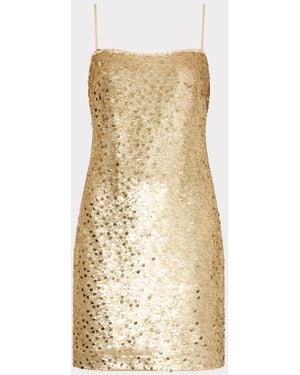 MILLY Colette Gold Dot Sequin Mini Dress - Natural