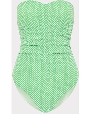 MILLY Verde Chevron One Piece - Green