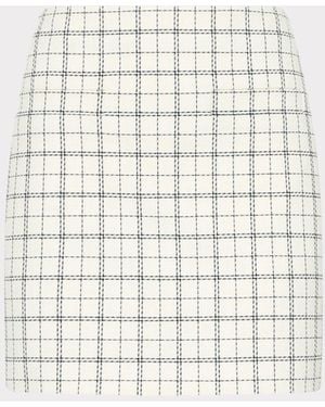 MILLY Modern Mini Plaid Skirt - White