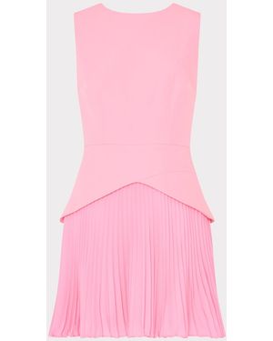MILLY Haddy Pleated Mini Dress - Pink