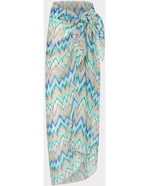 MILLY Tropical Chevron Sarong - Blue