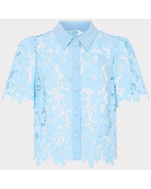MILLY Addison Roja Lace Top - Blue