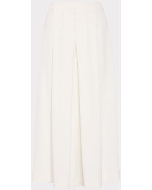 MILLY Layla Pleated Culottes Pant - White