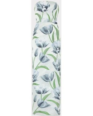 MILLY Orion Tulip Jacquard Dress - Blue
