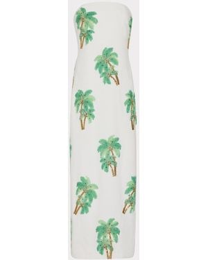 MILLY Clara Embroidered Maxi Dress - Green