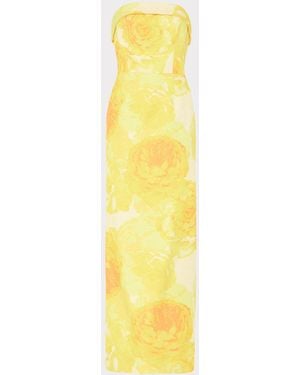 MILLY Ella Jacquard Maxi Dress - Yellow