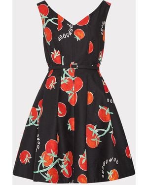 MILLY Peggy Off The Shoulder Printed Mini Dress - Red