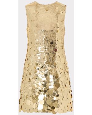 MILLY Ivette Cascading Paillette Mini Dress - Metallic