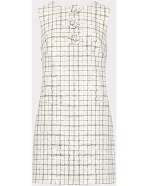 MILLY Saylor Plaid Mini Dress - White