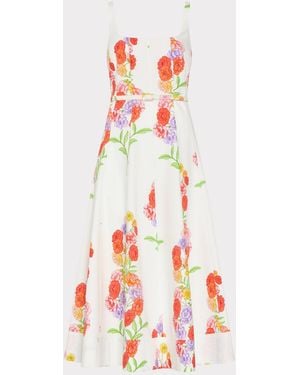 MILLY Nia Printed Midi Dress - White