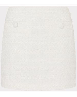 MILLY Briar Tweed Mini Skirt - White