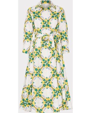 MILLY Lexi Printed Midi Dress - Green