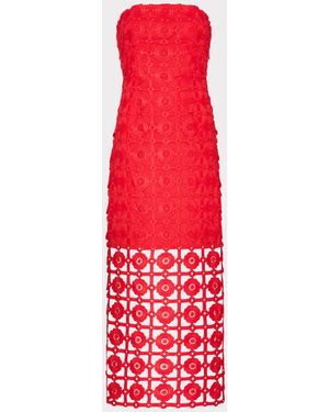 MILLY Kait Tile Lace Dress - Red