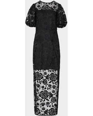 MILLY Yasmin Rose Mosaic Maxi Dress - Black