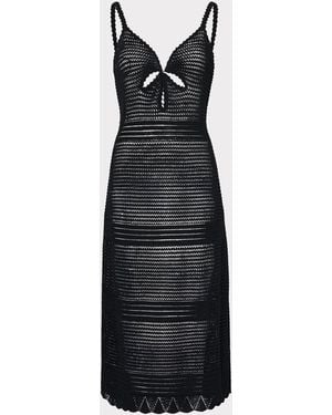 MILLY Knit Cover-up Midi Dress - Black