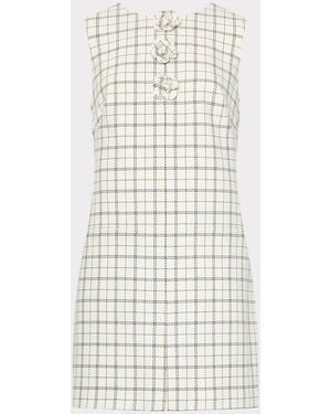MILLY Saylor Plaid Mini Dress - White