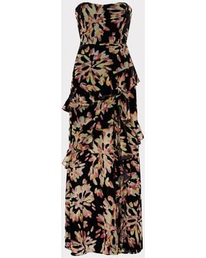 MILLY Raelynn Burnout Velvet Ruffle Dress - White