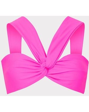 MILLY Olivia Solid Bandeau Top - Pink