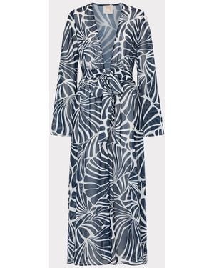 MILLY Vince Abstract Kai Print Chiffon Cover-up - Blue
