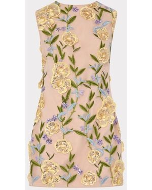 MILLY Ivette Embroidered Sequin Mini Dress - Natural