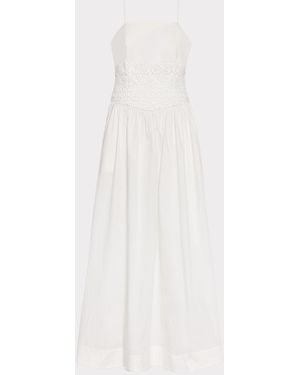 MILLY Lou Crochet Maxi Dress - White