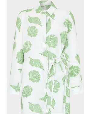 MILLY Cleo Embroidered Cover-up Mini Dress - Blue