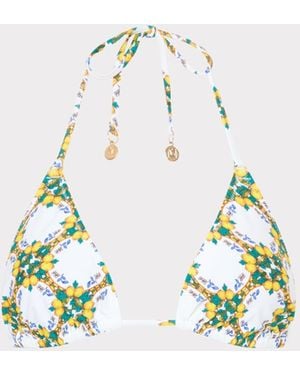 MILLY Lemon Tile Bikini Top - Blue