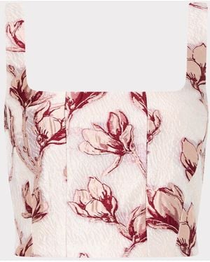 MILLY Paige Floral Top - Pink