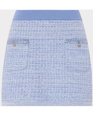 MILLY Saige Textured Mini Skirt - Blue