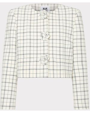 MILLY Mika Plaid Jacket - Natural