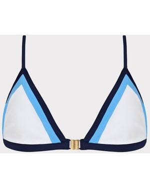 MILLY Amalfi Color Block Bikini Top - Blue