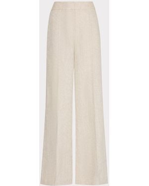 MILLY Noa Linen Pants - White