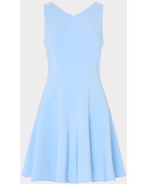 MILLY Sleeveless Stretch Cady Fit And Flare - Blue