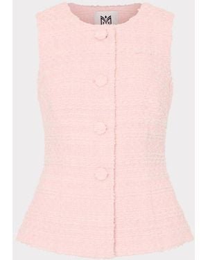 MILLY Bryn Tweed Top - Pink